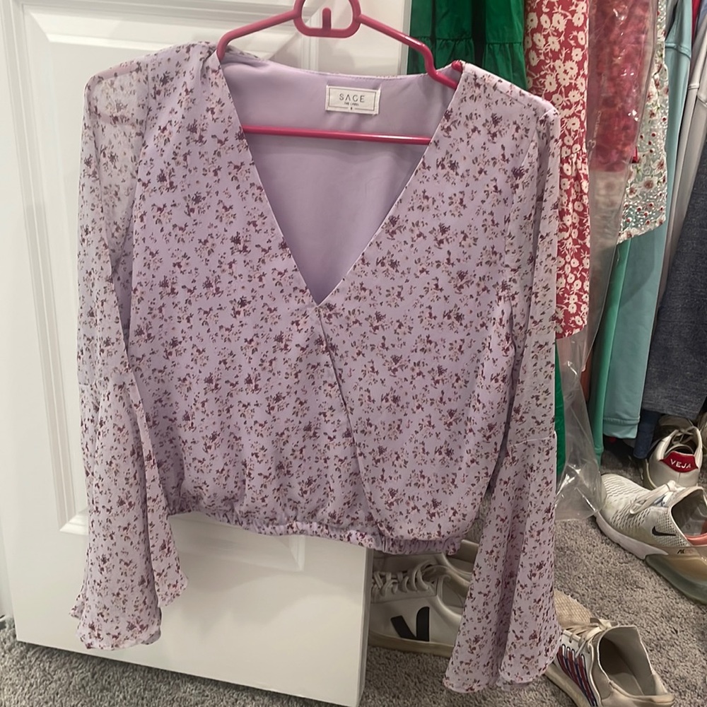 Long sleeve floral blouse